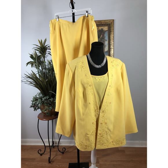 Maxie Klein Women Church 3 Pc Skirt Jacket 24W 3/4 Sleeve Formal Office Siren - Picture 1 of 15